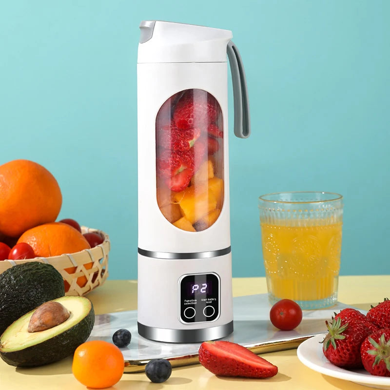 Presse-agrumes Portable Rechargeable par USB, 8 lames, 3 vitesses, broyeur à glace pour shakes et Smoothies, tasse de presse-agrumes, 450ml