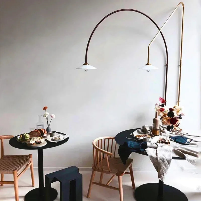 Nordic Designer Simple Industrial Wall Lamp Long Pole Rotating Wall-mounted Restaurant Hotel Living Room Art Home Decoration LED