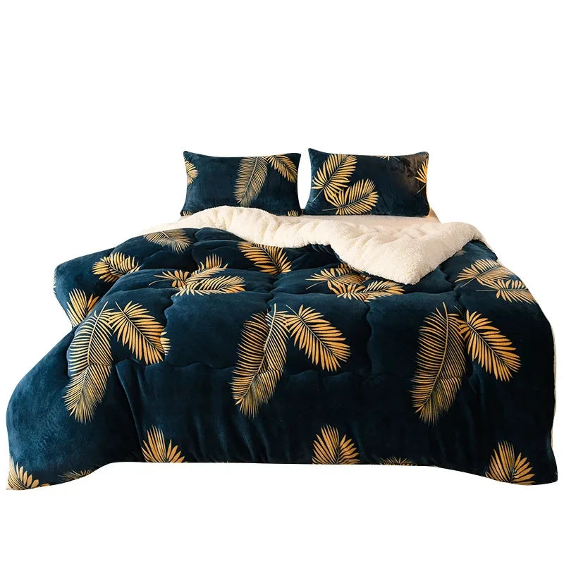 Inverno cama grossa colcha cobertor engrossado flanela quente velo consolador para noites frias conjunto edredons colchas os cobertores