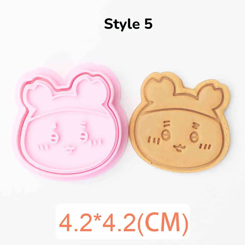 Cartoon Doll Cookie Cutters Pressable Biscuit Mold DIY Kitchen Baking Pastry Bakeware
