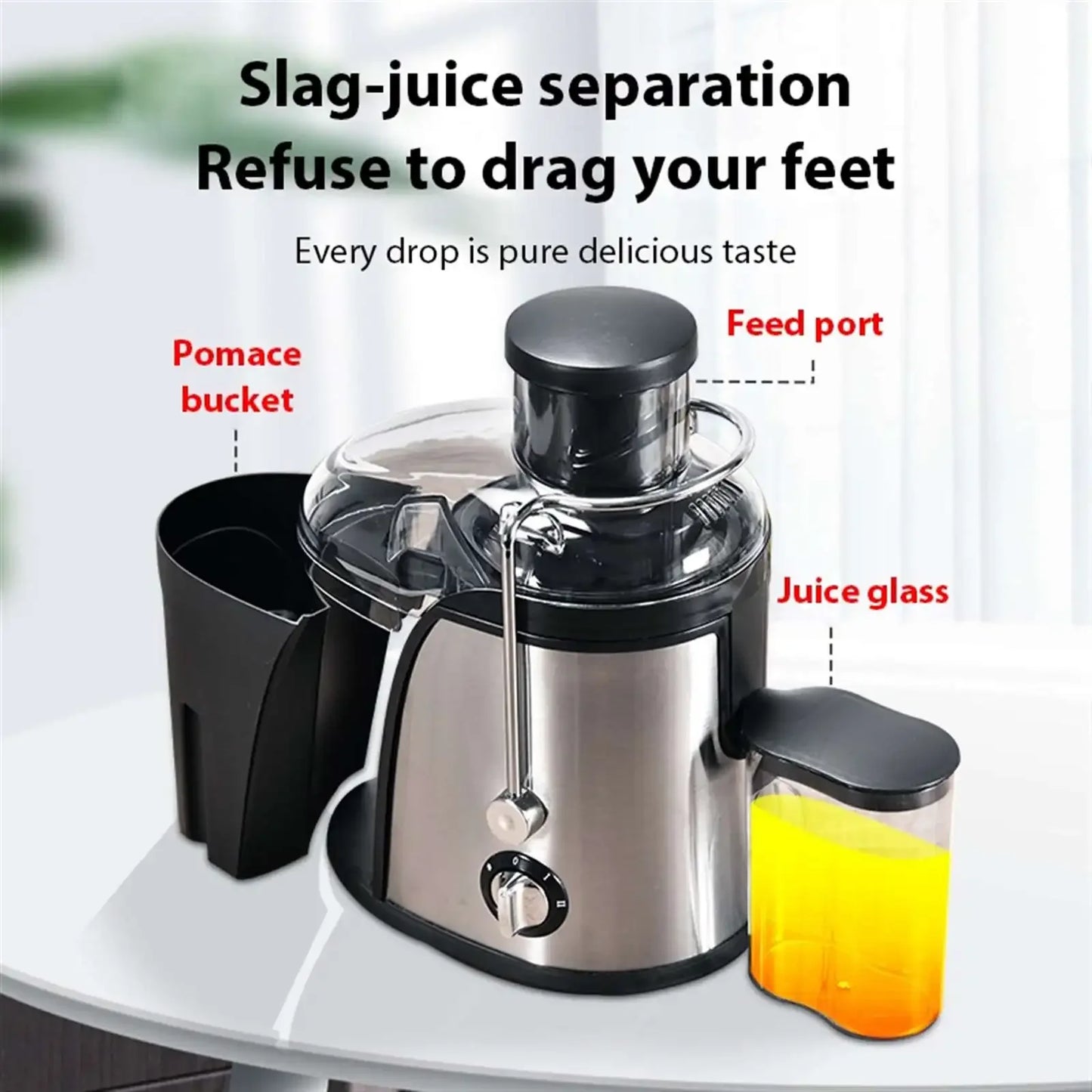 Estrattore di succo da 400 W, motore da 22.000 giri/min con scivolo largo 3" per frutta/verdura intera, spremiagrumi a 2 velocità, design facile da pulire