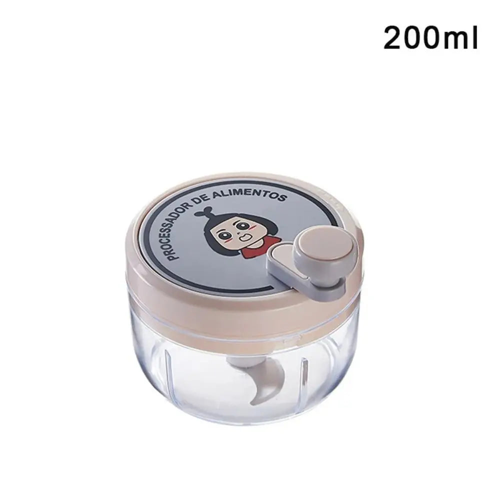 Green Food Processor Kitchen Gadgets 200ml/400ml Vegetable Chopper Blender Stainless Steel Blades Manual Pull Food Chopper