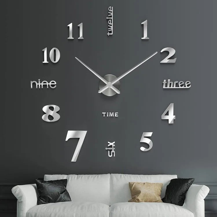 3D Wall Clocks DIY Number Acrylic Mirror Wall Stickers for Home Decor Living Room Digital Clock Art Decals Hanging Watch Sticker