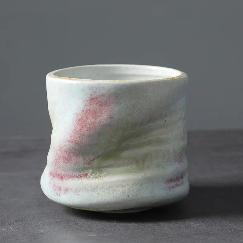 Stoneware Espresso Cups Vintage Hand-pinched Pleated Latte Art Cups Second-hand Ceramic Niche Design Afternoon Tea Cups