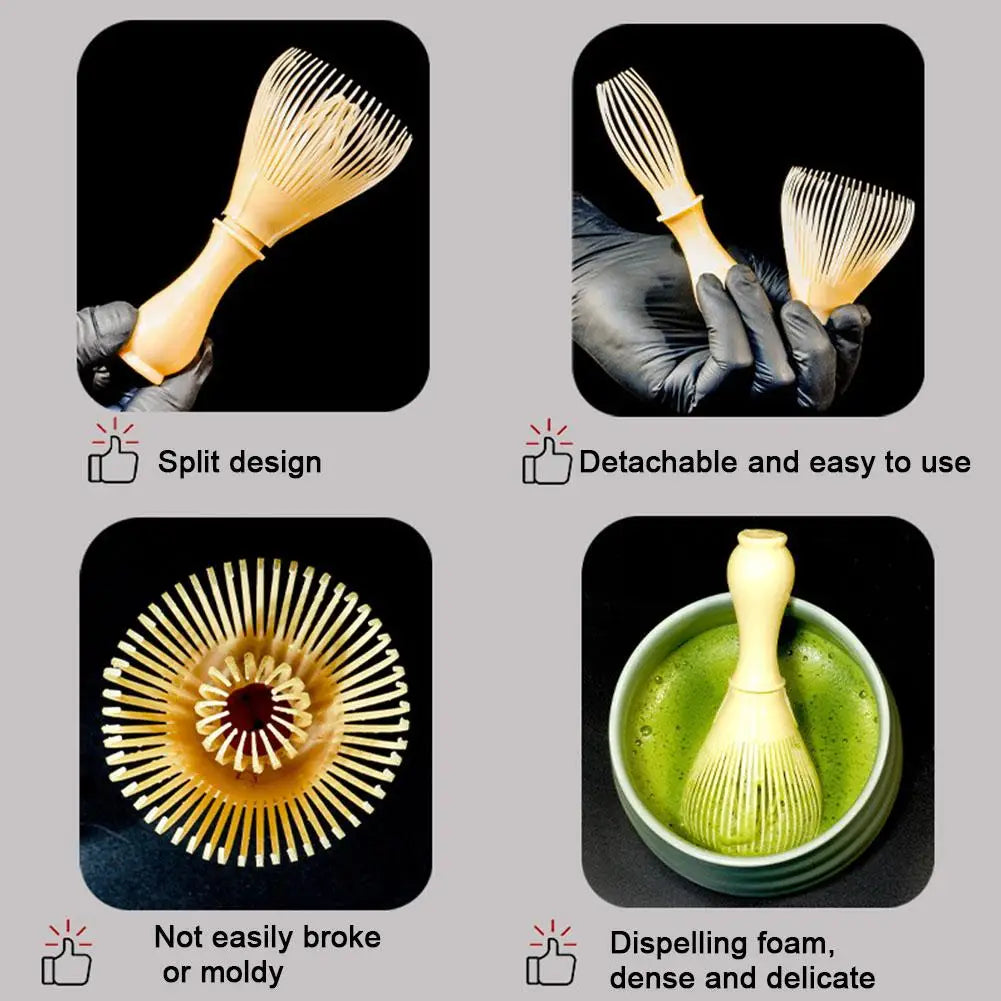 Japanese Resin Matcha Whisk Set - Includes Green Tea Powder Grinder & Chasen Mixer, Solves Lumpy Matcha & Uneven Stirring Issues