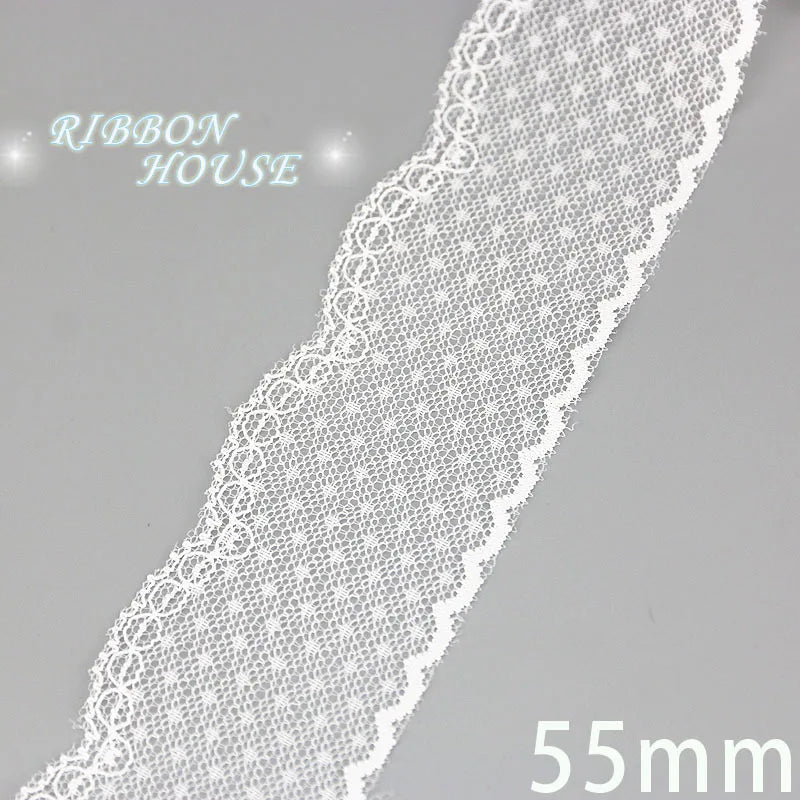 (5 yards/roll) white Lace ribbon fabric Webbing Decoration Lovely gift packing polyester Material