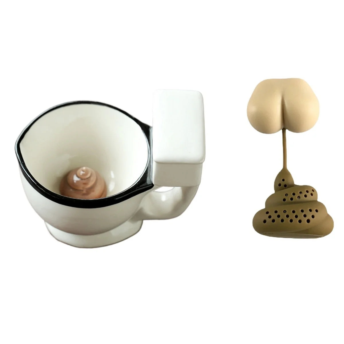 300ml Creative and Quirky Ceramic Cup Novel and Interesting Gift Toilet Ceramic Cup with Handle Coffee Tea Milk Ice Cream Cup