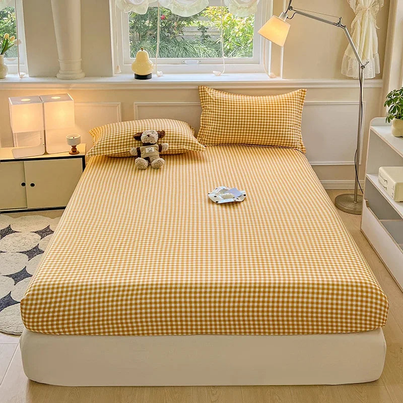 New Fitted Sheet with Elastic Bands Non Slip Adjustable Mattress Cover for Double King Queen Bed 150x200 180x200 220x200cm