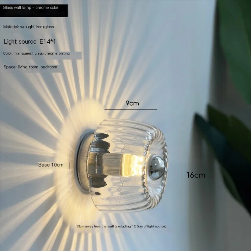 Nordic Wall Lamp Designer Glass Lighting Effect Simple Living Room Bedroom Bedside Light Ceiling Home Decor Ceiling Lamp LED