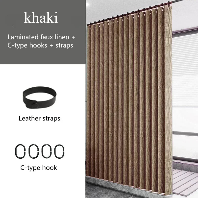 Thick Imitation Linen Shower Curtain Polyester Waterproof Shower Curtain Bath Curtains For Bathroom Bathtub Large Bathing Cover
