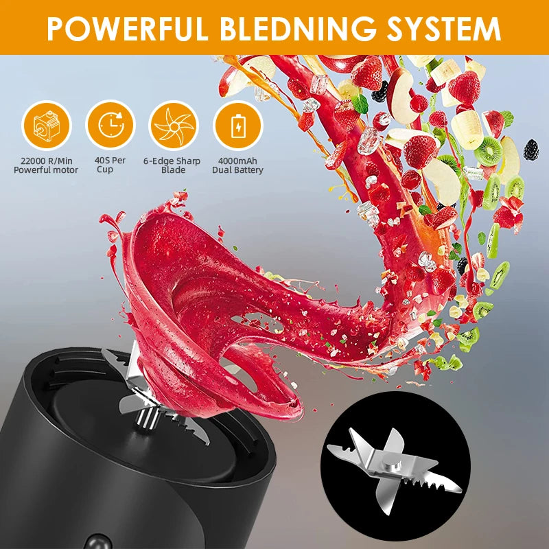 Mixer portatile Spremiagrumi elettrico Mini frullatore portatile per frullati e frullati Macchina per succhi multifunzione per cucina