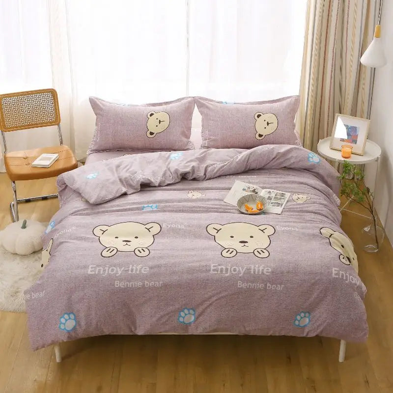 Quilt Cover1.5x2.0m Student Dormitory Single Duvet Cover Double Duvet Single Child 1.1m Lattice Plant Floral Geometric Pattern