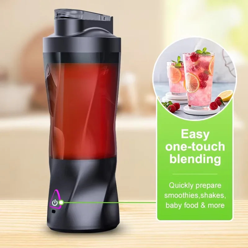 2025 Portable Electric Blender Juicer USB Rechargeable Mini Smoothie Blender Personal Fruit Mixer for Home Office Travel