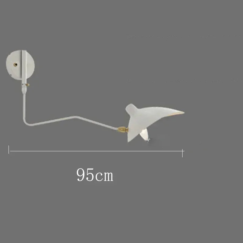 French Designer Long Arm Wall Sconce Lamp Rotary Led Light for Living Room Bedroom