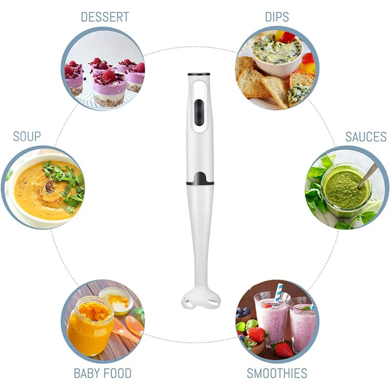 Frullatore ad immersione Frullatore a immersione Turbo Stick da 400 Watt, Potente design per tritare il ghiaccio Puree Frullati, Spina EU