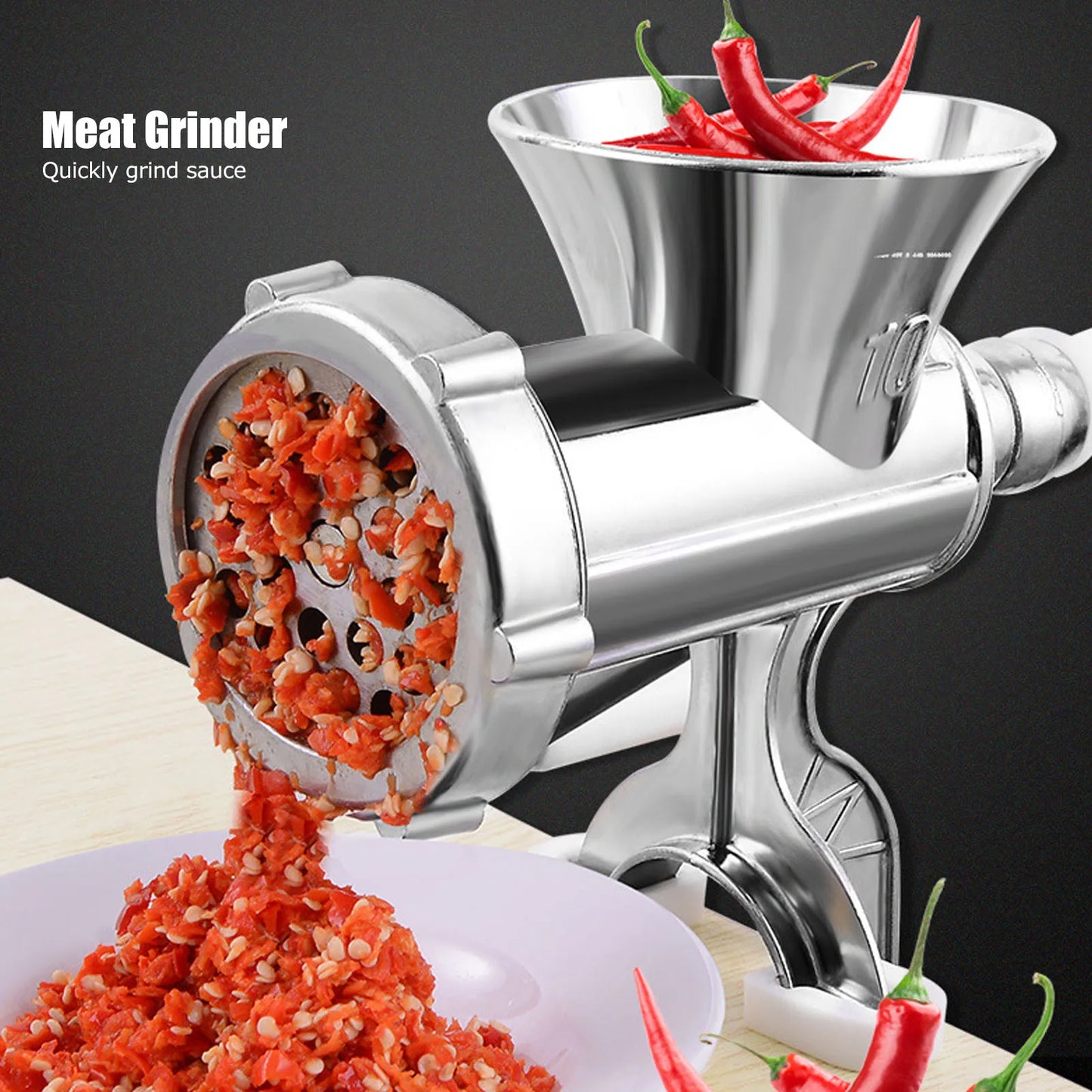 Household Aluminum Alloy Manual Sausage Meat Grinder Pepper Spice Mincer Hand Grinding Machine Kitchen Tool