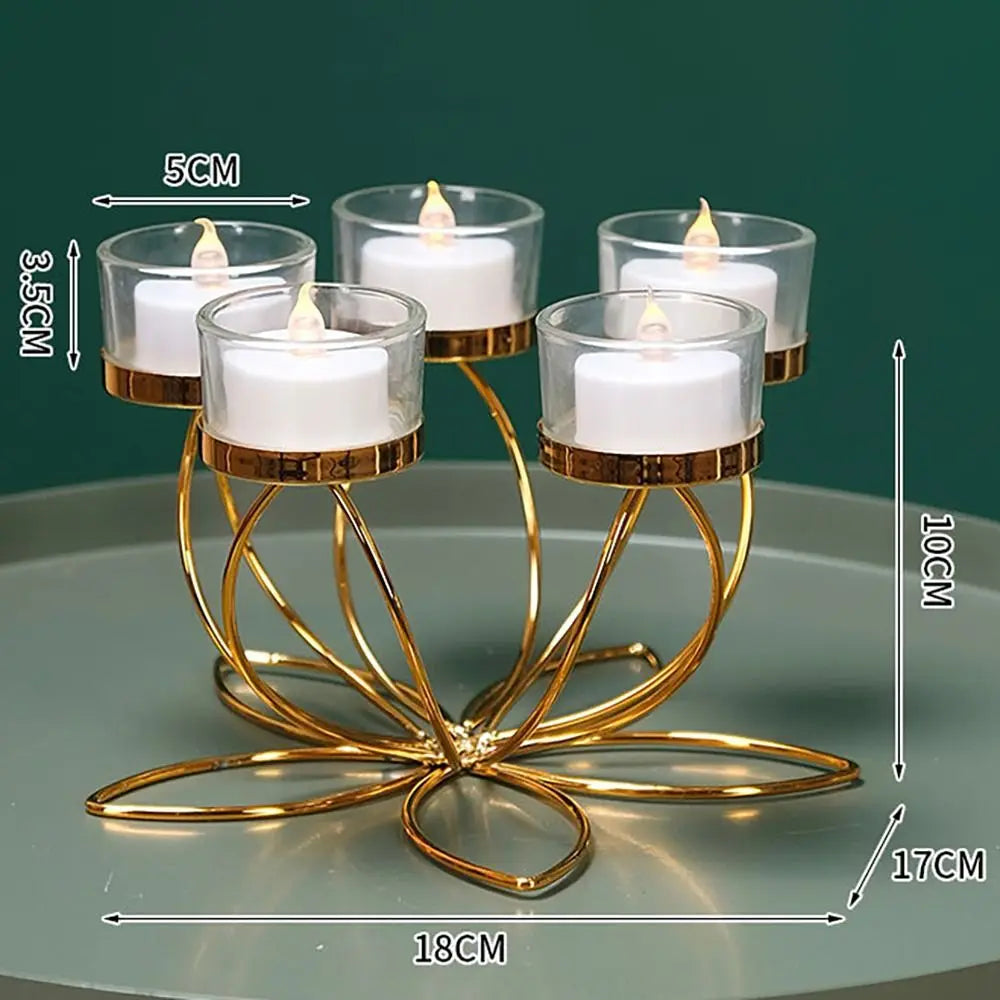 Metal Candlestick Holder Iron Candle Holders for Romantic Candlelight Dinner Props Table Decoration Retro Bedroom Ornaments