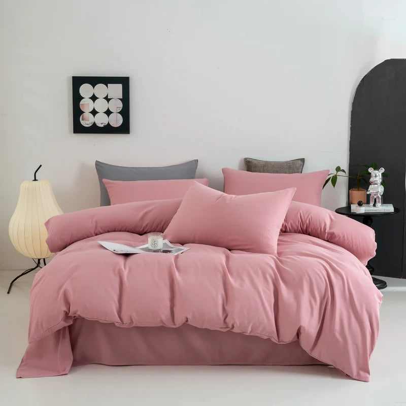 Solid Color Quilt Cover New Milled Washed Cotton Single Bed Duvet Europe US Popular Skin-friendly 220x240 Double Use Bedding