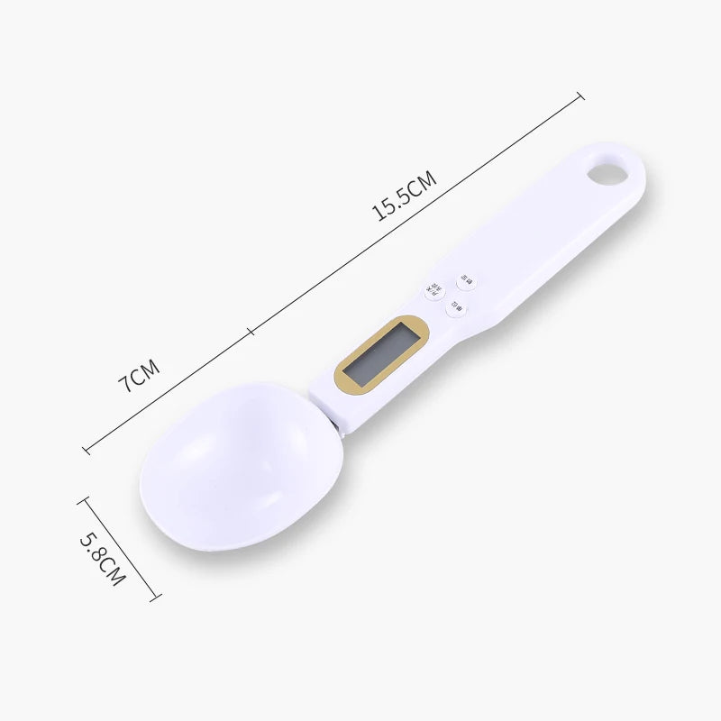 Mini sked skala digital kök skala elektronisk LCD-mat skala 0,1-500 g matlagning mjöl mjölk kaffepulver vikt måttsked sked