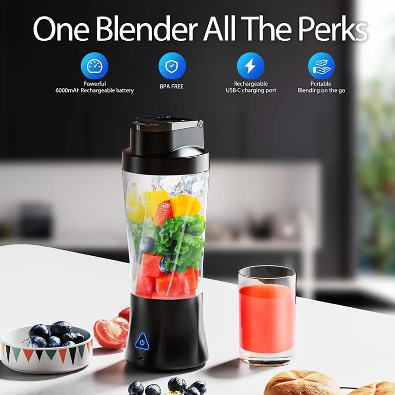Bærbar elektrisk blender USB genopladelig mini juicer smoothie maker til hjemme rejse hurtig frugt mixer personlig juice blender