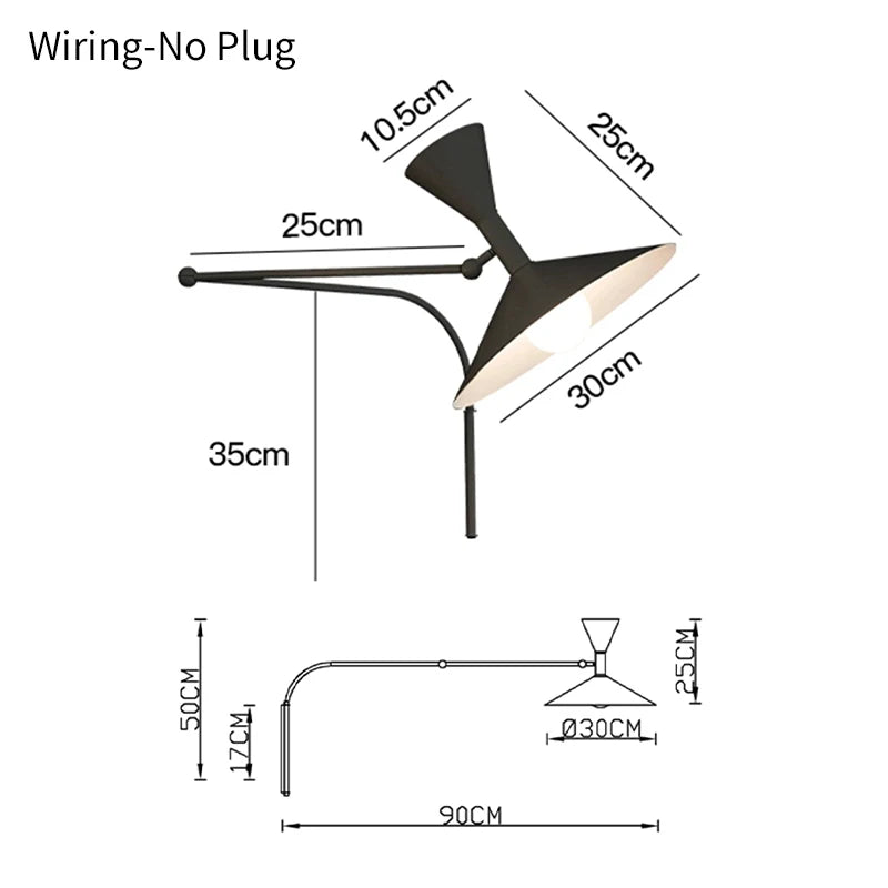 Nordic Minimalist Italian Wall Lamp Rotatable Swing Arm Sconce for Living Room Bedroom Study Room Bedside Decor Lighting Fixture