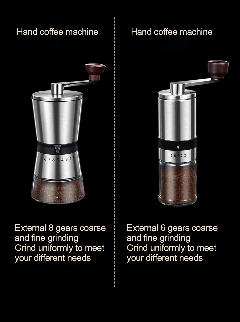 Manual Coffee Grinder High Quality Hand Coffee Mill with Ceramic Grinding Core Adjustable Home Portable Coffee Grinding Tools