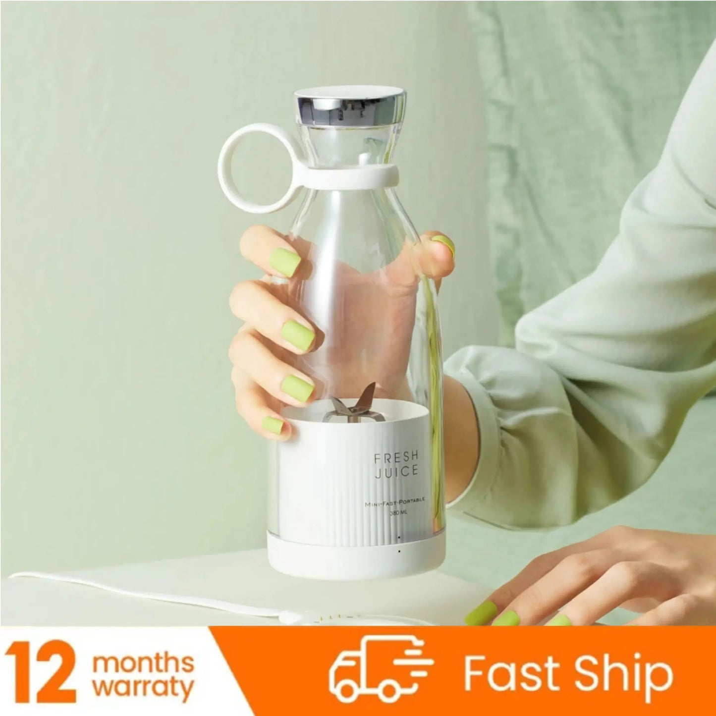 Bærbar genopladelig juicer blender trådløs mixer frisk juice 350 ml