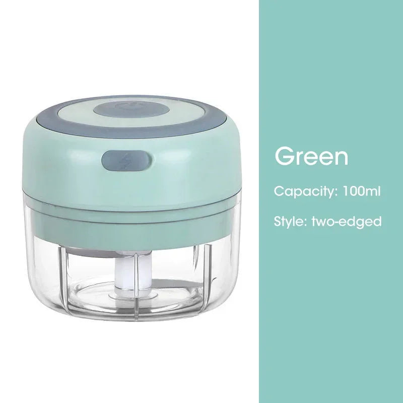 300ML Elektrische Knoflook Chopper USB Opladen Voedsel Groente Vlees Crusher Rvs Mini Chili Knoflookstamper Keuken Gadgets