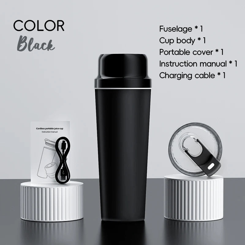 Stainless Steel Wireless Portable Blender 650ml USB Juicer Orange Juice Mixer 20blades Crushed Ice 3000mAh Long-term Insulation