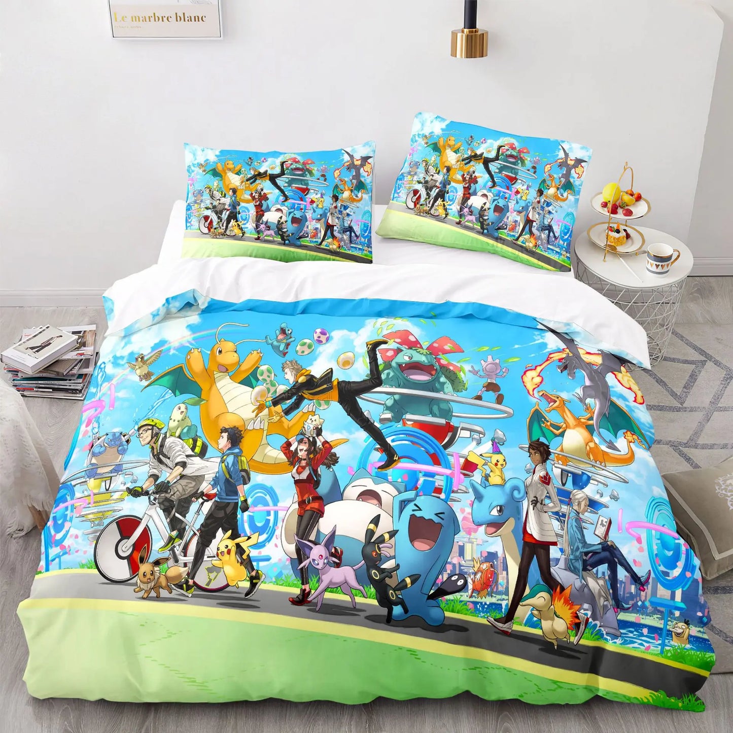 Pokemon Pikachu Bedding Set 3D Home Duvet Cover Bedroom Decor For Kids Boy Girl Duvet Cover Queen King Size