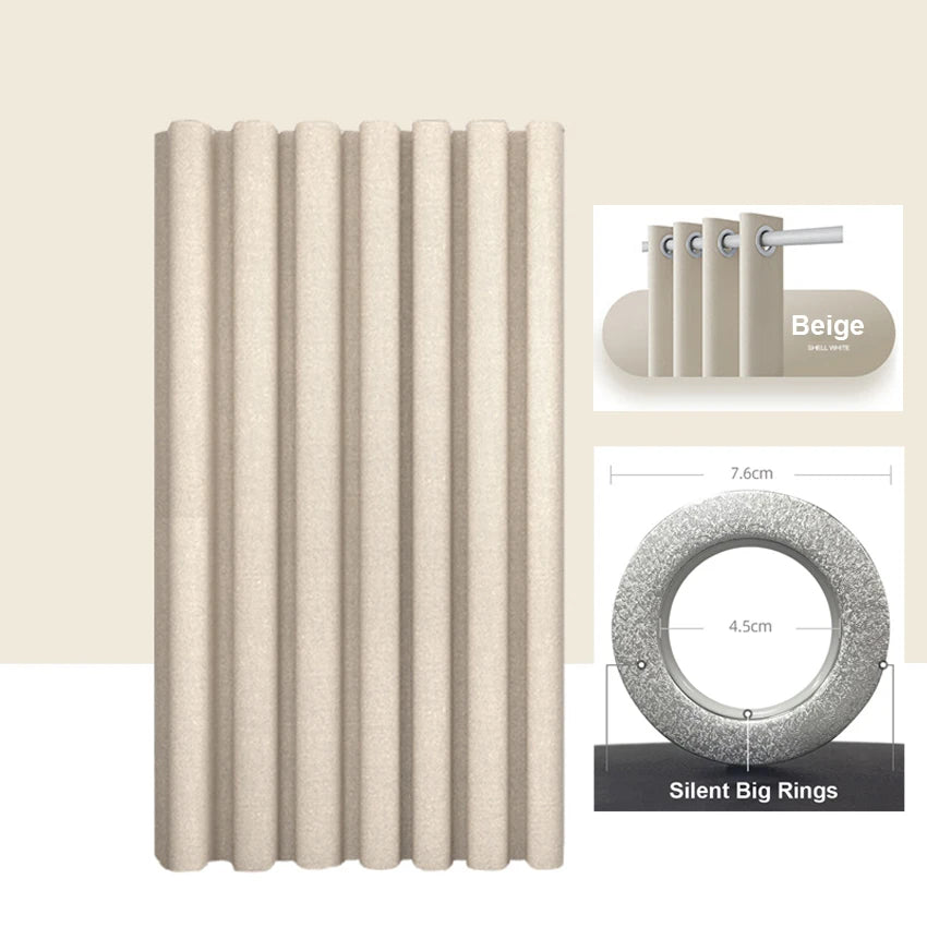 Imitation Linen Shower Curtain with Big Rings Bathroom Waterproof Thick Fabric Bath Curtains Bathtub Large Modern Bathing Cover