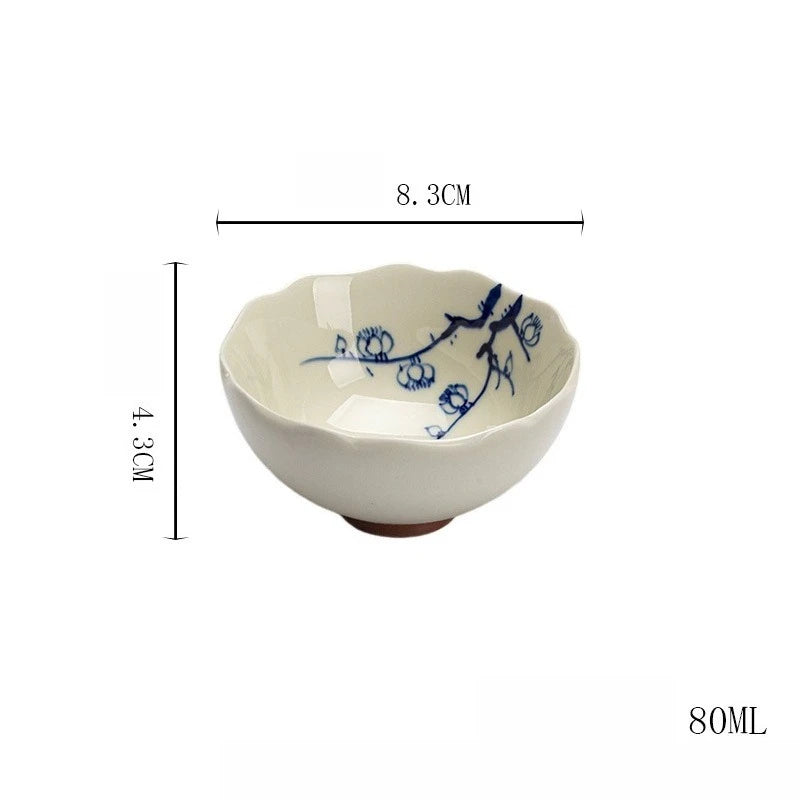 Antique Mud Master Cups Floral Teacups Household Small Tasting Cup Chinese Kung Fu Tea Set Pu Er Drinkware Teaware Tea Ceremony