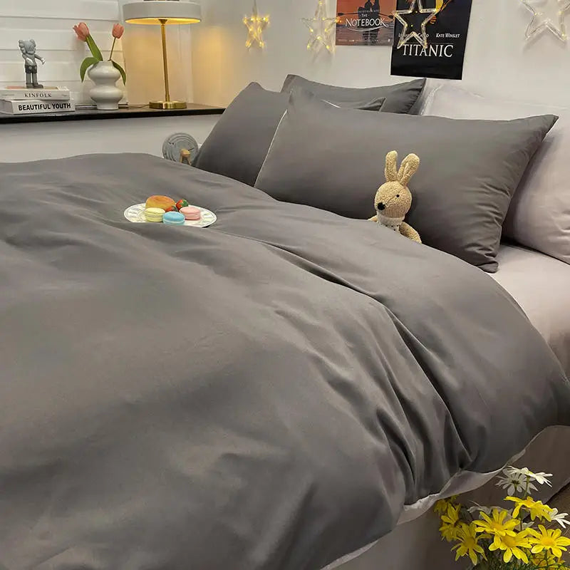 Bonenjoy 1 pc housse de couette тъмно сив цвят завивка покритие с двоен размер funda nordica cama 150 Queen/king size cover cover