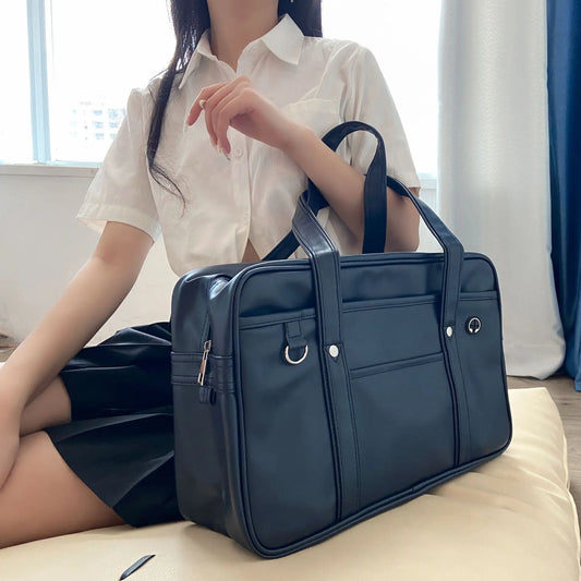 Японски двуизмерен студент JK Униформена чанта момиче Pu Schoolbag COS износване на устойчива водоустойчива чанта за пратеник с едно рамо