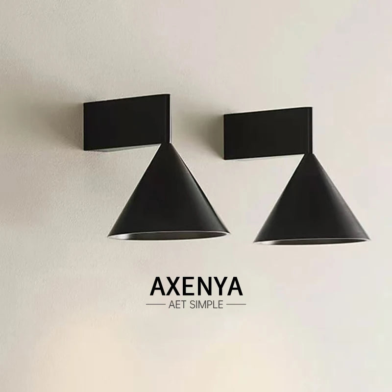 Italian Minimalist aluminum conical geometric bedside wall lamp warm wall lamp for living room dining room corridor and hallway