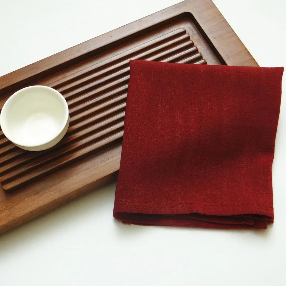 4PCS Cotton Linen Dinner Napkins,Classic Style Kitchen Soft Tea Towels,Dinning Room Washable Reusable Tableware Cloth Place mats