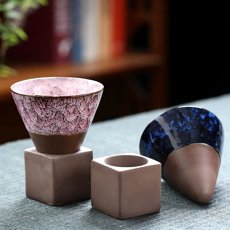 Japanese-style Ceramic Kiln Cup Home Art Decorative Ceramic Cup Creative Retro Cone Ceramic Coffee Cup Latte Porcelain Cup 200ML