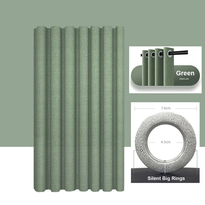 Imitation Linen Shower Curtain with Big Rings Bathroom Waterproof Thick Fabric Bath Curtains Bathtub Large Modern Bathing Cover