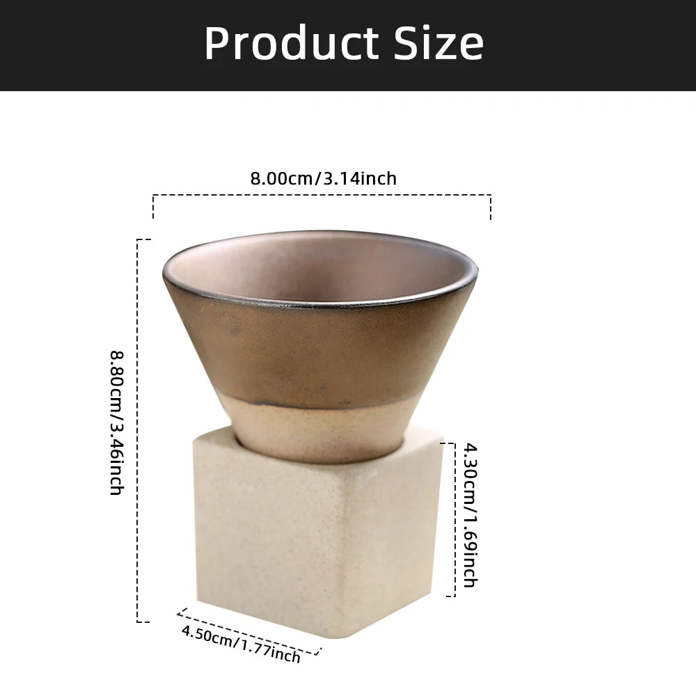 Creative Retro Ceramic Coffee Cup Rough Pottery Tea Cup Japanese Latte Pull Flower Porcelain Cup Household New Pottery Mug
