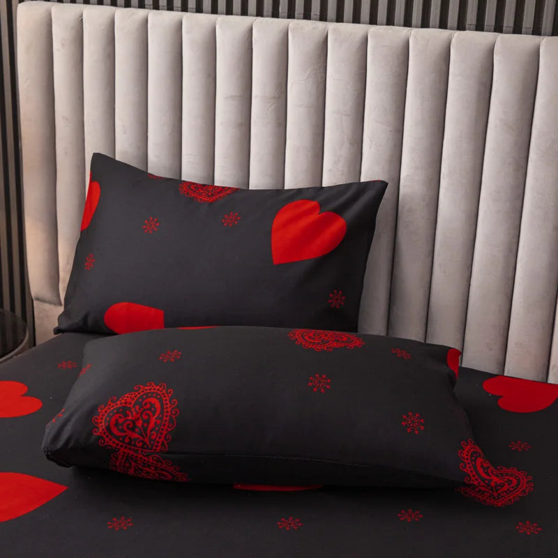 Kuup Love Printed Matte Dovet Cover Цветно спално бельо комплект Queen Size Cover Cover Висококачествена кожа Приятен плат за спално бельо