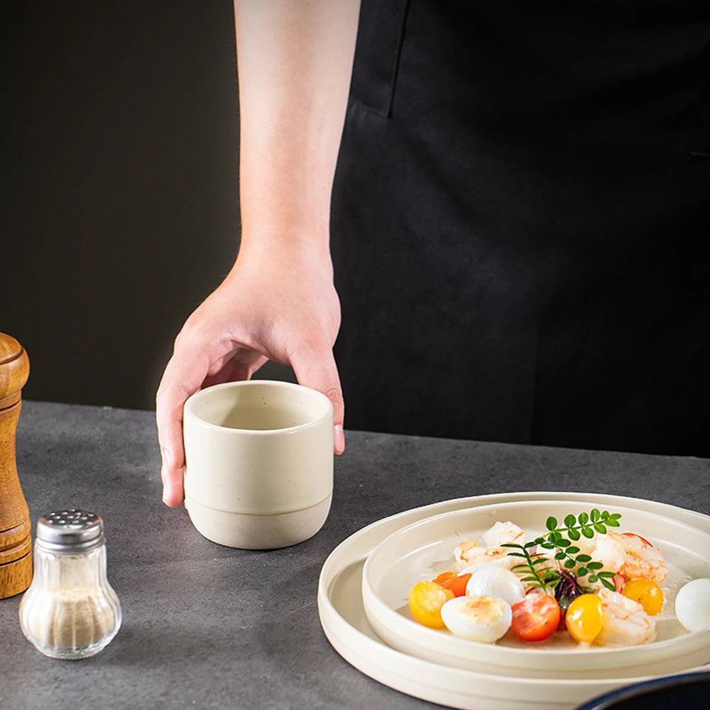 100/180/230ml Ceramic Coffee Cup Handmade Ceramic Round Japanese Tea Cup Easy To Clean BPA Free Suitable for Coffee Latte Tea