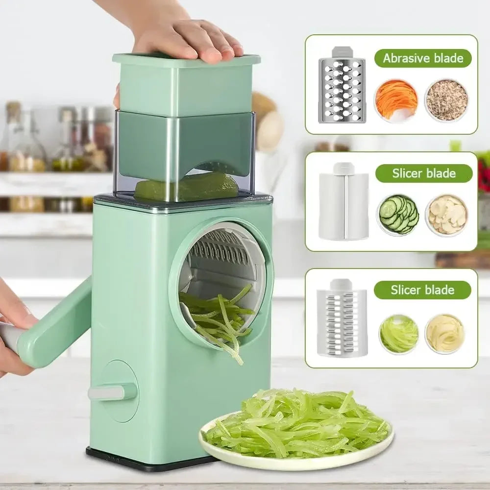 1 Pc Multifunctionele Groentesnijder Cutter Chopper Raspen Shredders Fruit Draaigreep Geen Pijn Je Handen Keuken Tool
