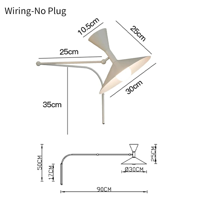 Nordic Minimalist Italian Wall Lamp Rotatable Swing Arm Sconce for Living Room Bedroom Study Room Bedside Decor Lighting Fixture