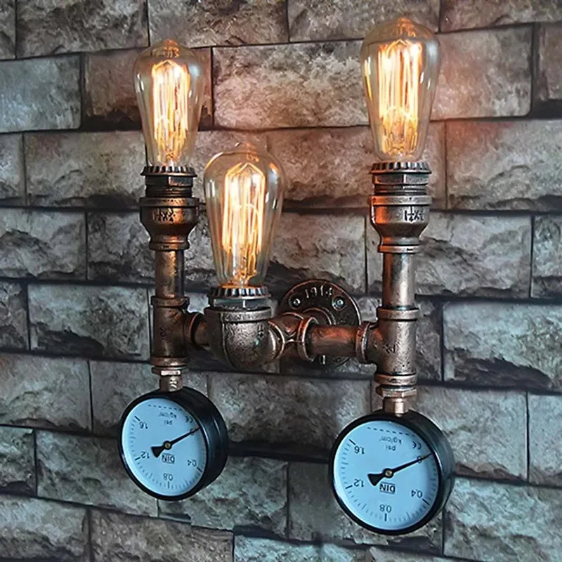 Lampada da parete vintage Steampunk Lampada da parete industriale per tubo dell'acqua per loft Ristorante Bar Negozio Arredamento Retro E27 Sconce Light Fixture