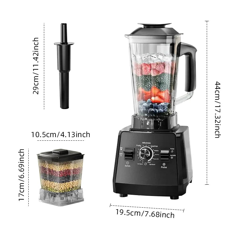 Frullatore commerciale resistente da 2000 W Miscelatore fisso per frullati di ghiaccio Apparecchi per cucina Robot da cucina professionale ad alta potenza
