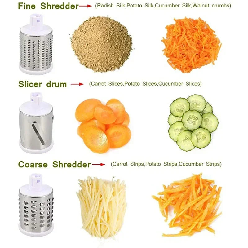 3 in1 Vegetable Slicer Chopper Grater Manual Kitchen Tools,For Cucumber Carrot Cutter Garlic Round Mandolin Shredder Potato Home