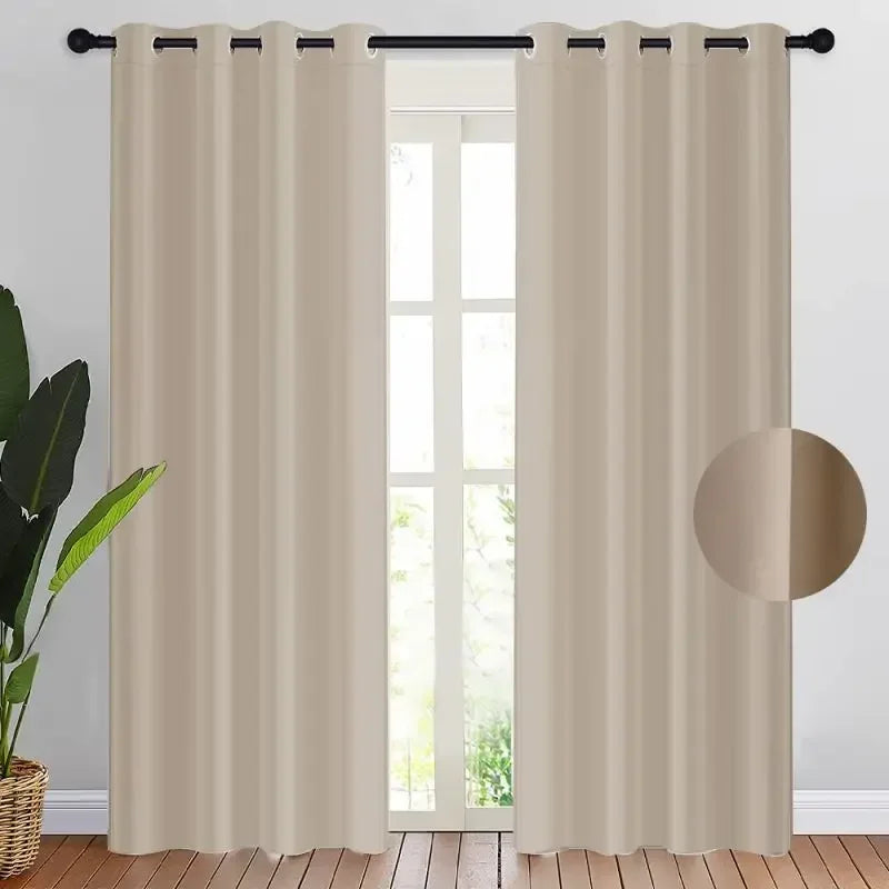 2 Stück Verdunkelungsvorhang, Raumverdunkelung und Lichtreduzierung, einfarbig, für Arbeitszimmer, Schlafzimmer, Küche, Wohnzimmer, Dekoration