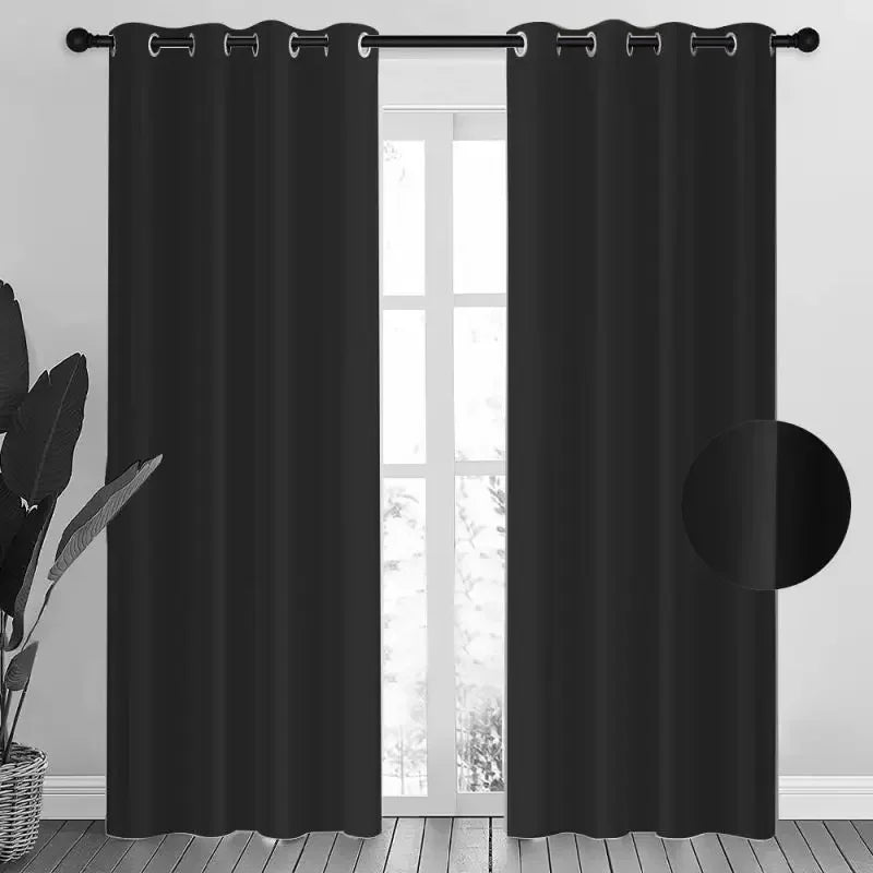 2 Stück Verdunkelungsvorhang, Raumverdunkelung und Lichtreduzierung, einfarbig, für Arbeitszimmer, Schlafzimmer, Küche, Wohnzimmer, Dekoration