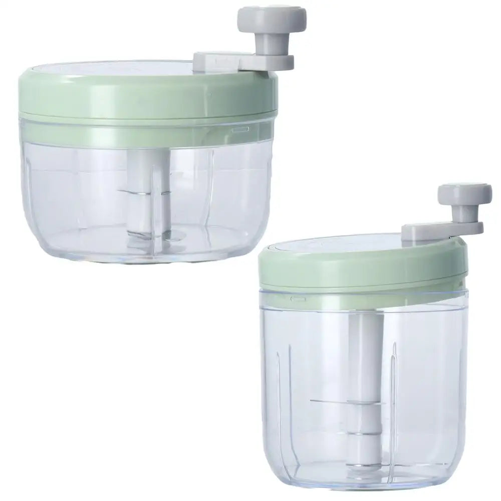 Green Food Processor Kitchen Gadgets 200ml/400ml Vegetable Chopper Blender Stainless Steel Blades Manual Pull Food Chopper