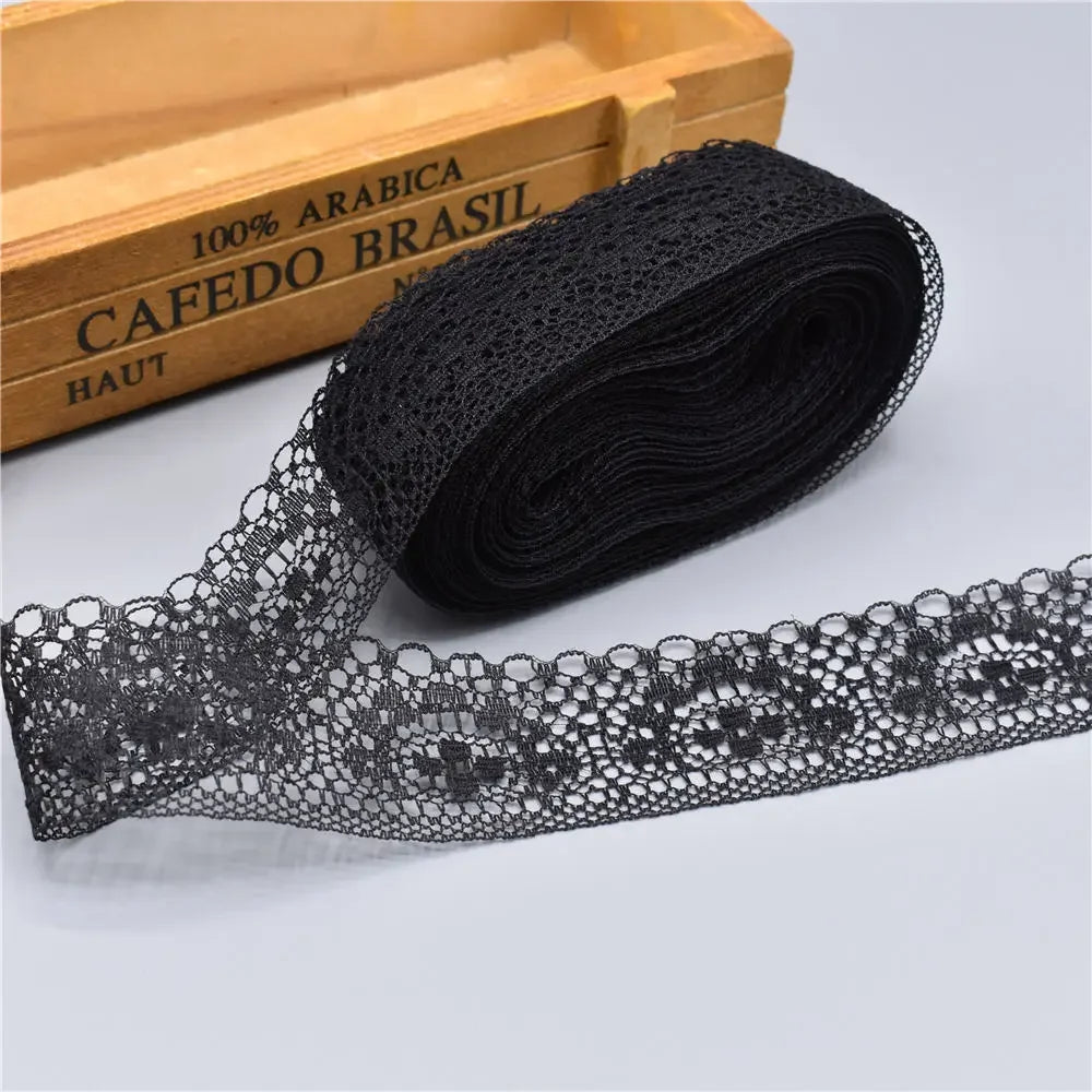 10 Yards High Quality Beautiful White Lace Ribbon Tape 40MM Lace Trim DIY Embroidered For Sewing Decoration african lace fabric